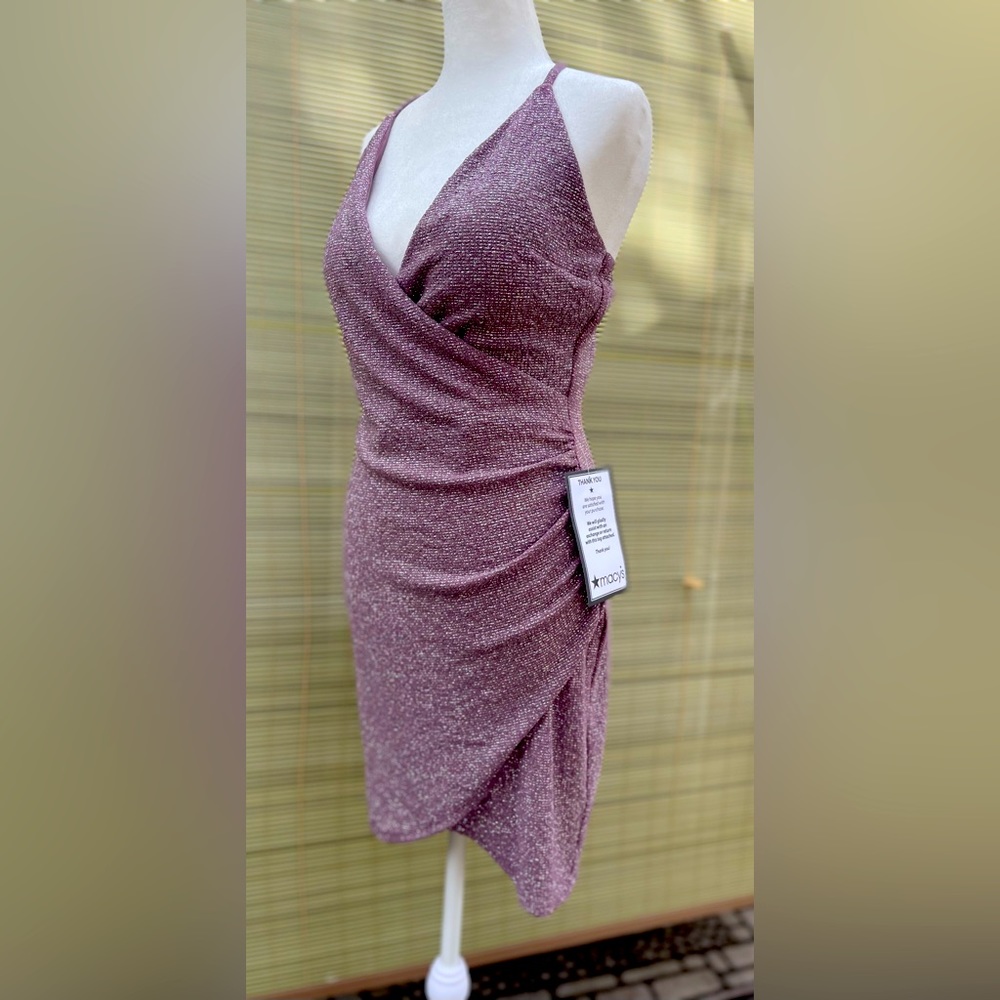 NWT Speechless mauve/silver shimmery bodycon minidress Sz 9